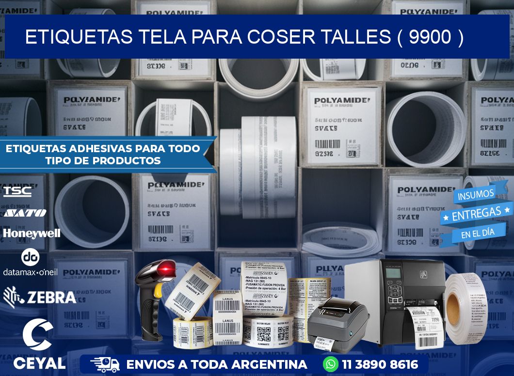 ETIQUETAS TELA PARA COSER TALLES ( 9900 )