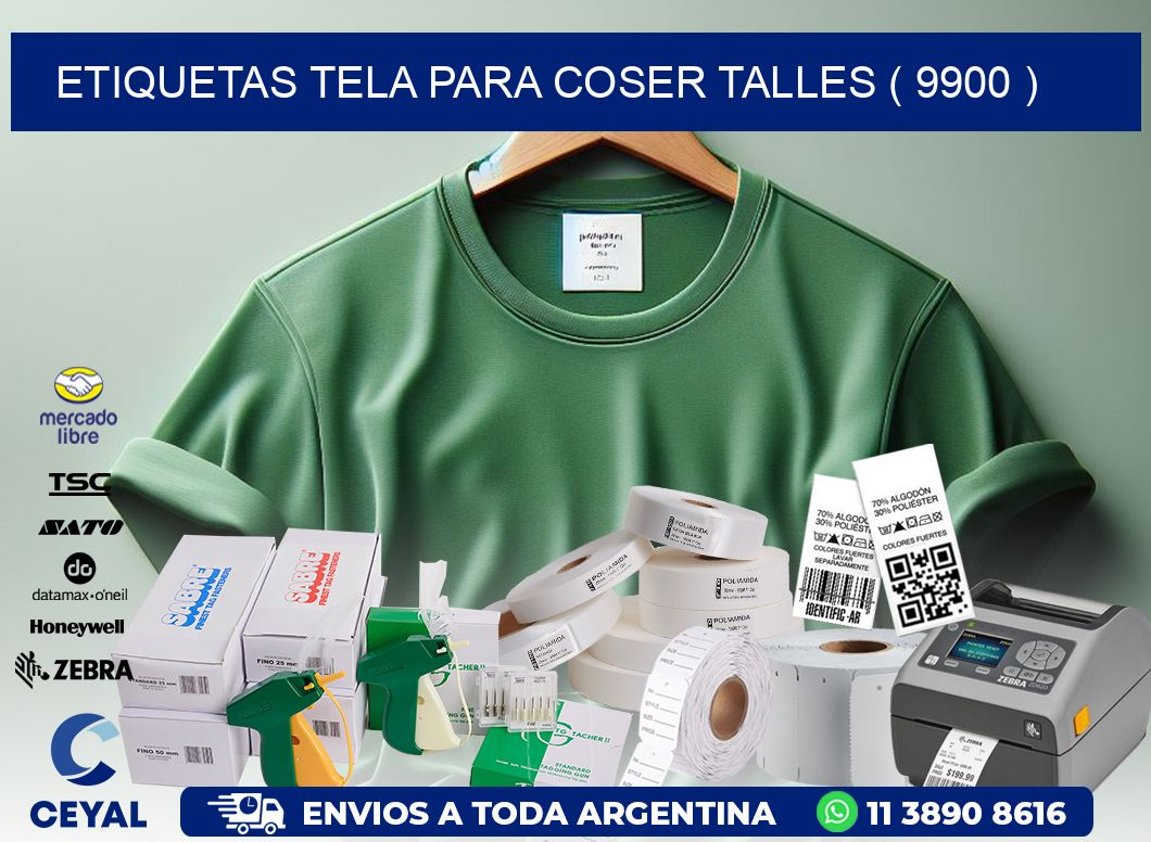 ETIQUETAS TELA PARA COSER TALLES ( 9900 )