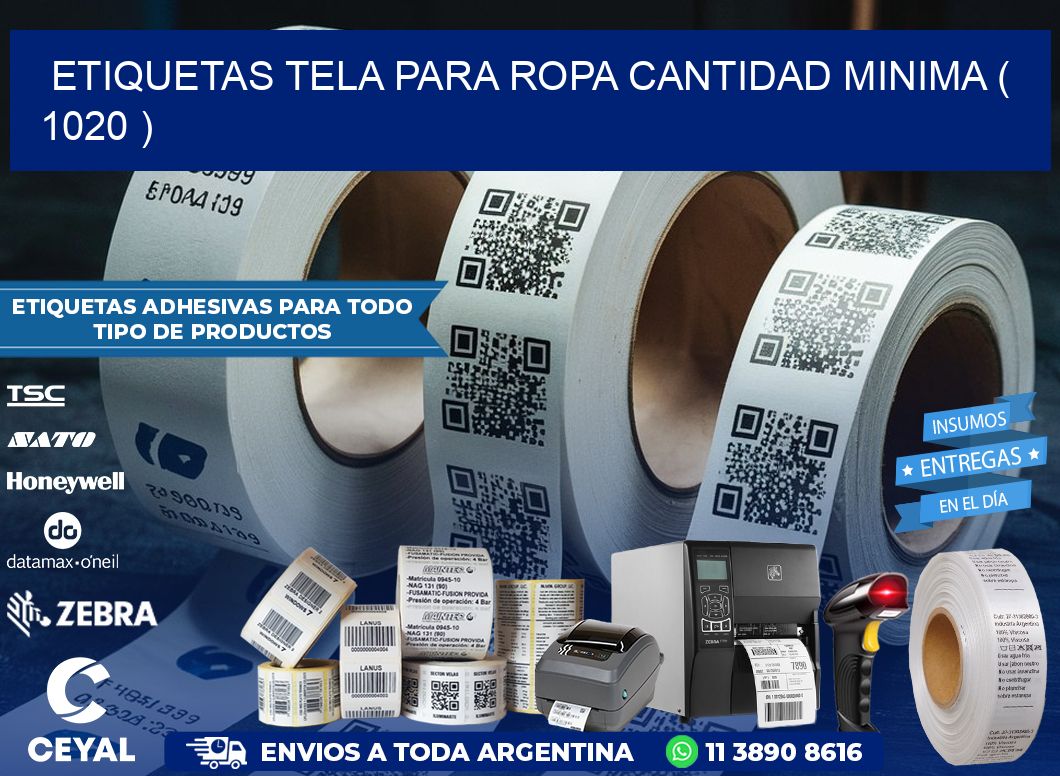 ETIQUETAS TELA PARA ROPA CANTIDAD MINIMA ( 1020 )