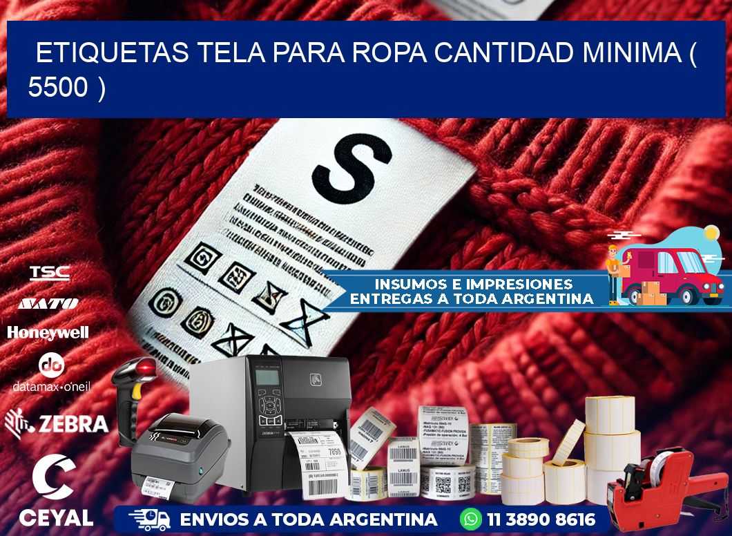 ETIQUETAS TELA PARA ROPA CANTIDAD MINIMA ( 5500 )