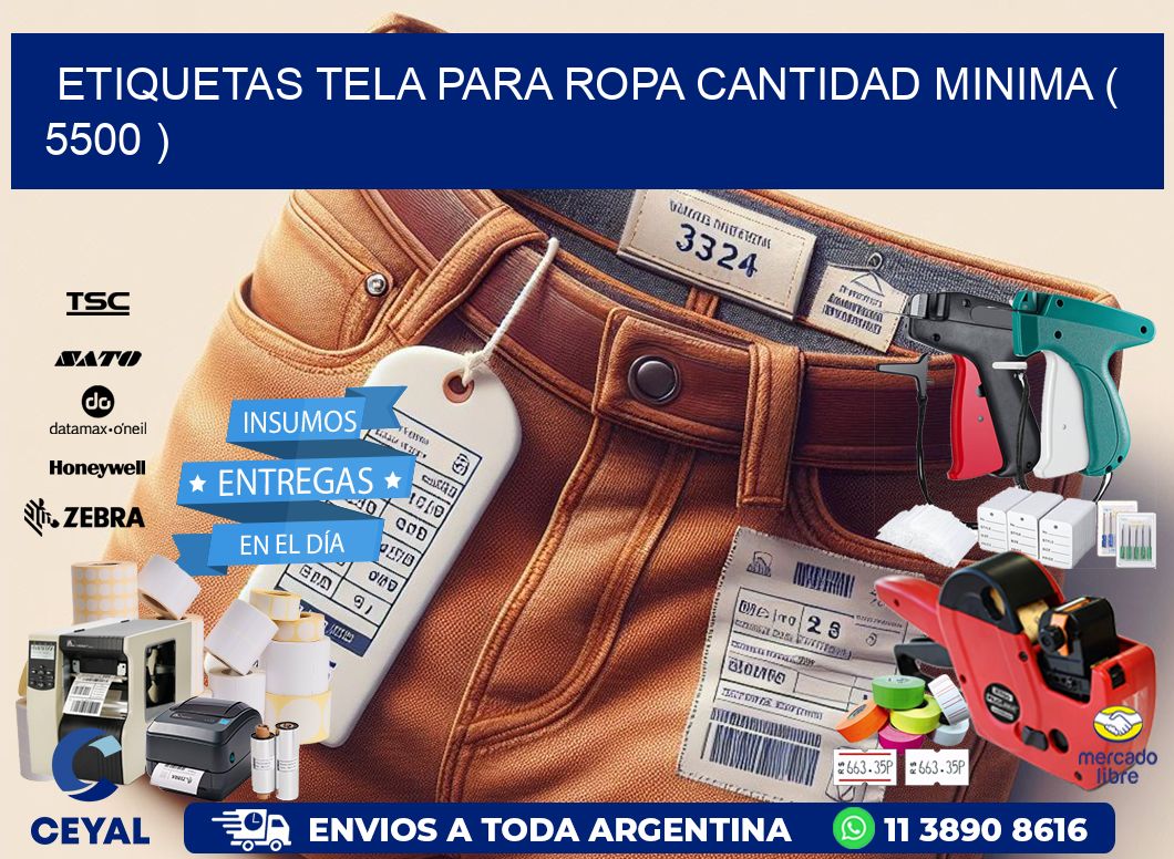 ETIQUETAS TELA PARA ROPA CANTIDAD MINIMA ( 5500 )