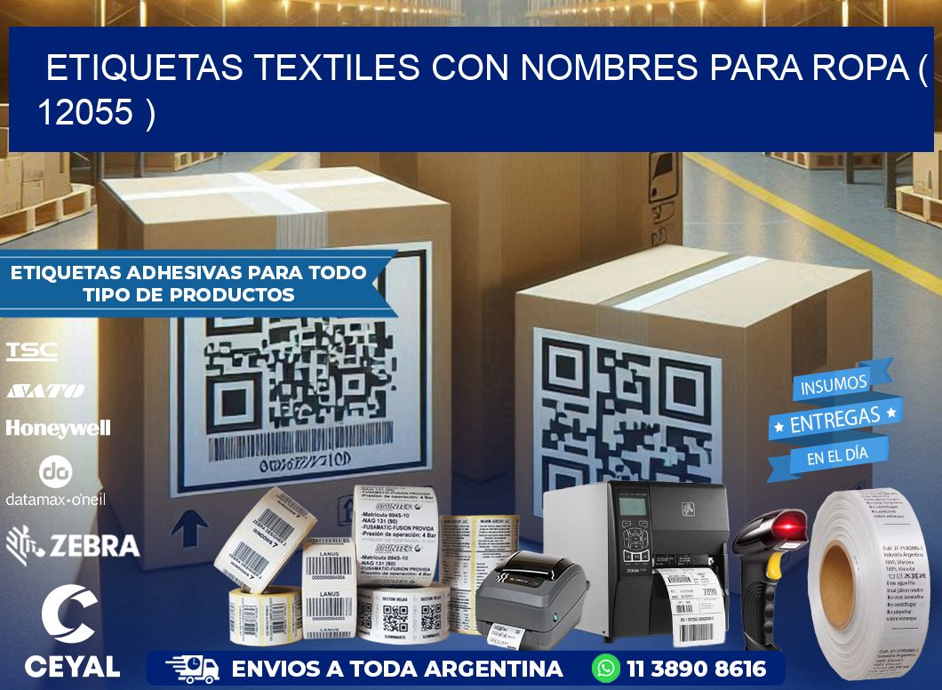 ETIQUETAS TEXTILES CON NOMBRES PARA ROPA ( 12055 )