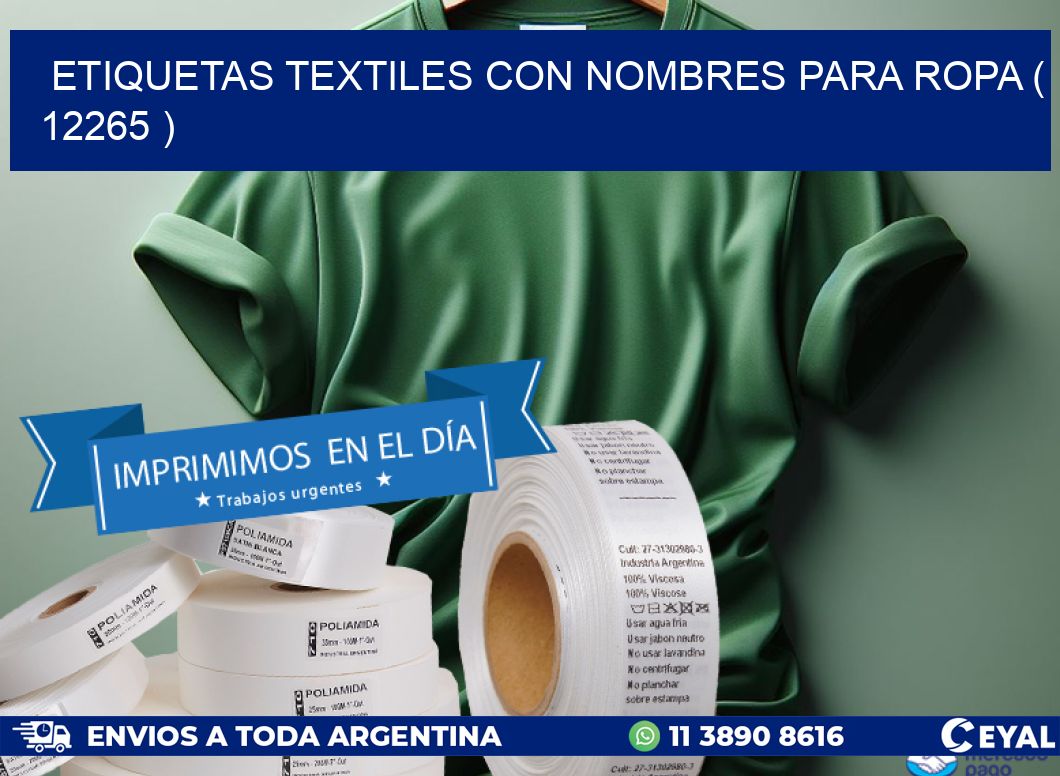 ETIQUETAS TEXTILES CON NOMBRES PARA ROPA ( 12265 )