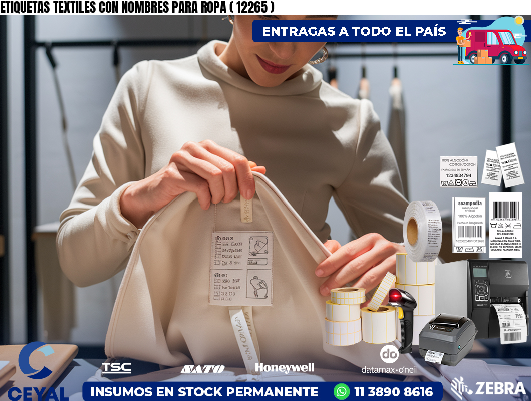ETIQUETAS TEXTILES CON NOMBRES PARA ROPA ( 12265 )