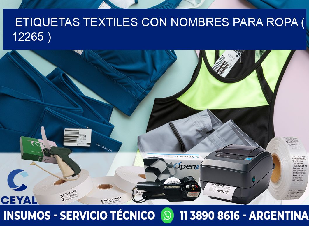 ETIQUETAS TEXTILES CON NOMBRES PARA ROPA ( 12265 )