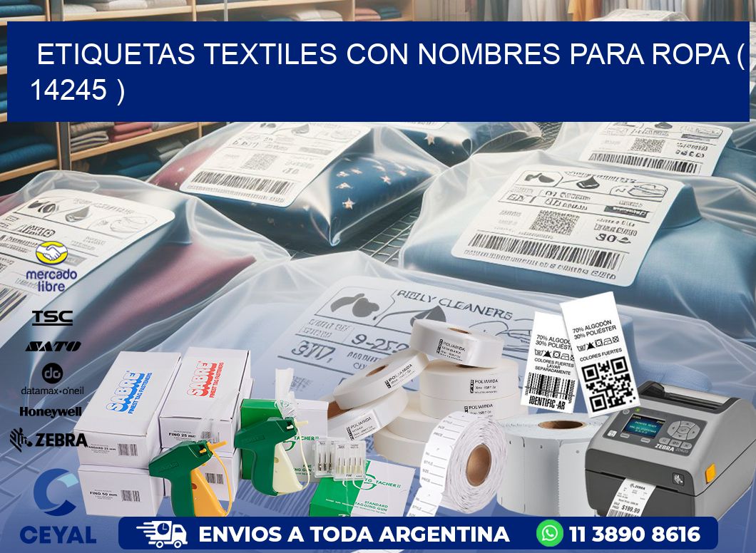 ETIQUETAS TEXTILES CON NOMBRES PARA ROPA ( 14245 )