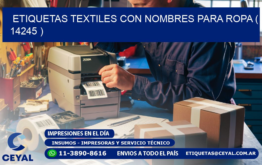 ETIQUETAS TEXTILES CON NOMBRES PARA ROPA ( 14245 )