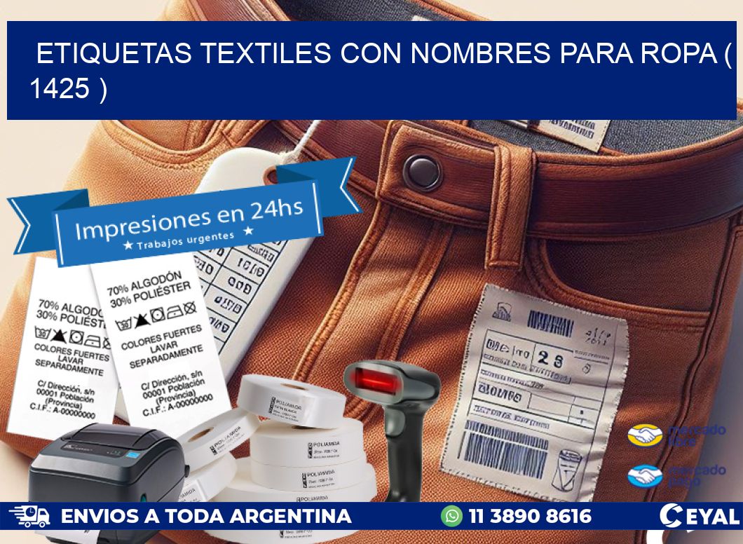 ETIQUETAS TEXTILES CON NOMBRES PARA ROPA ( 1425 )