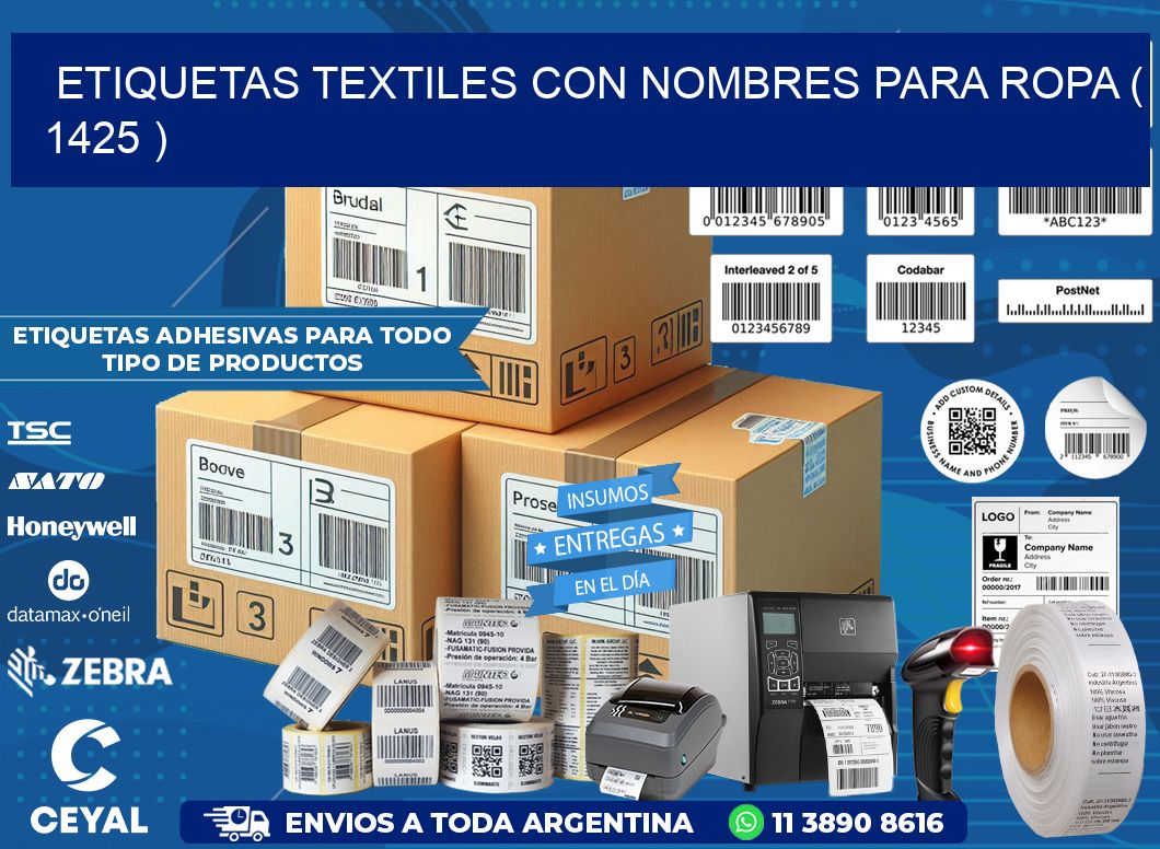 ETIQUETAS TEXTILES CON NOMBRES PARA ROPA ( 1425 )