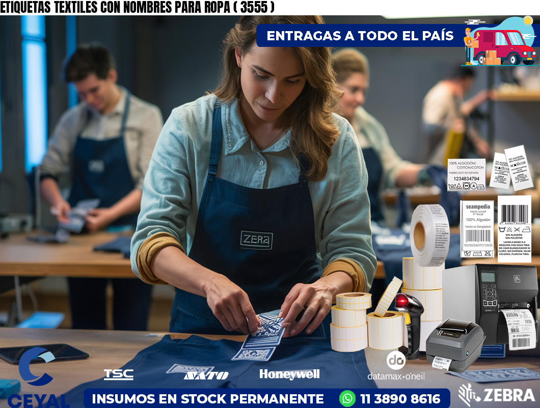 ETIQUETAS TEXTILES CON NOMBRES PARA ROPA ( 3555 )