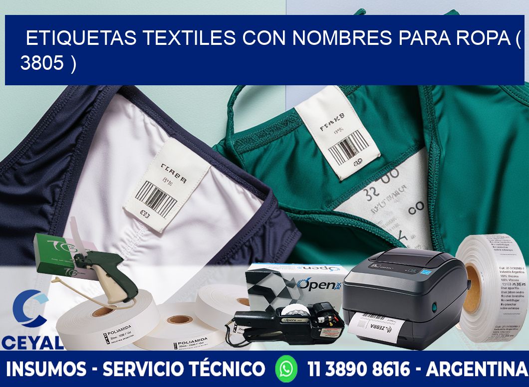 ETIQUETAS TEXTILES CON NOMBRES PARA ROPA ( 3805 )