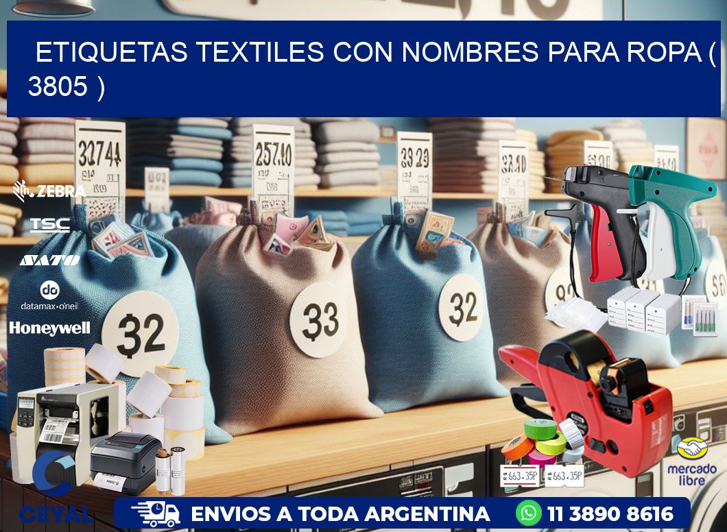 ETIQUETAS TEXTILES CON NOMBRES PARA ROPA ( 3805 )