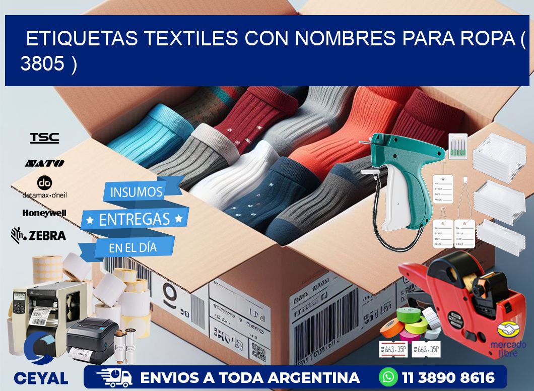 ETIQUETAS TEXTILES CON NOMBRES PARA ROPA ( 3805 )