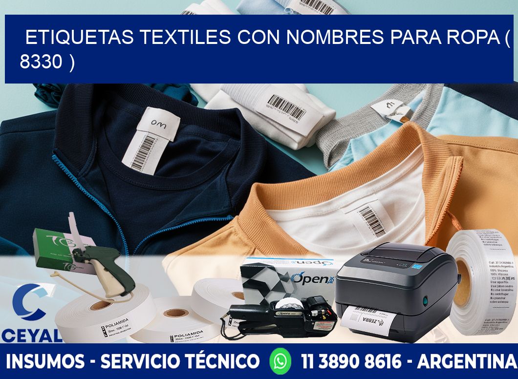 ETIQUETAS TEXTILES CON NOMBRES PARA ROPA ( 8330 )