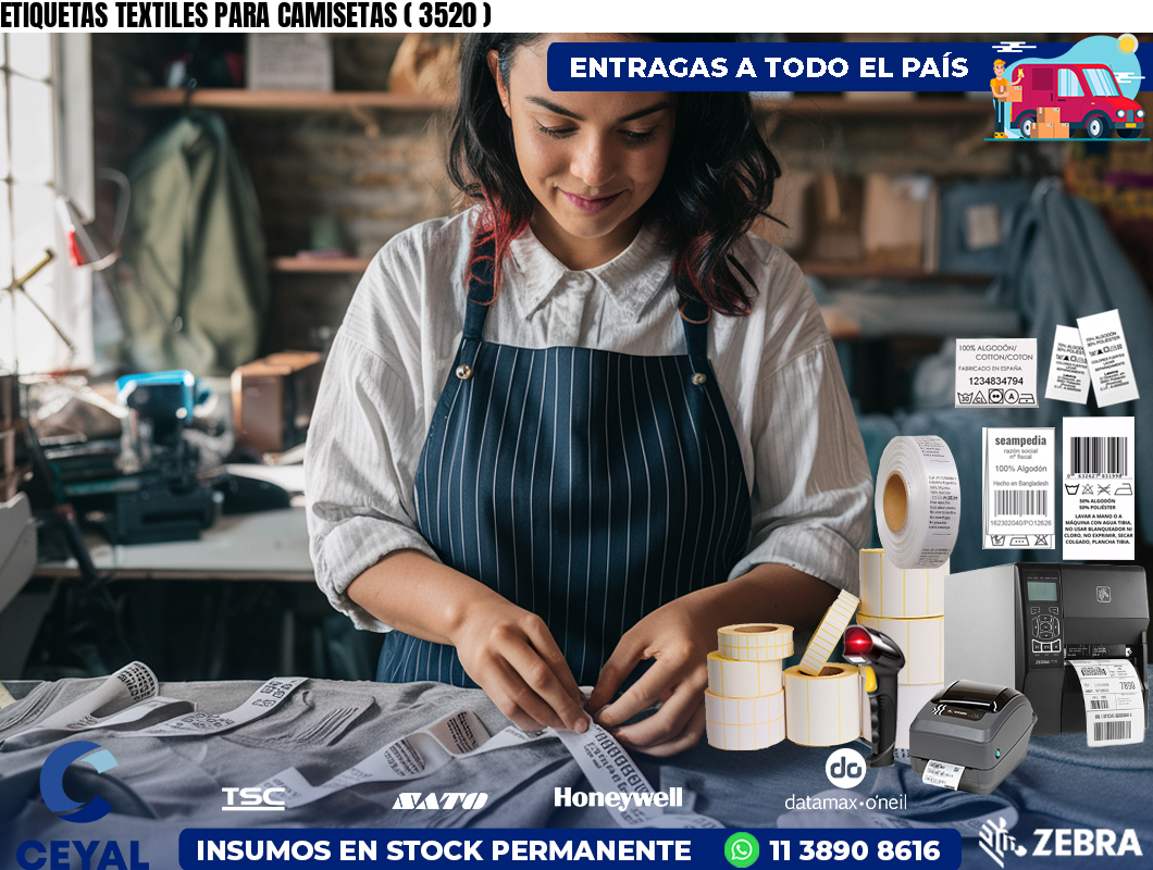 ETIQUETAS TEXTILES PARA CAMISETAS ( 3520 )