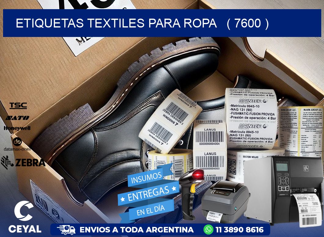 ETIQUETAS TEXTILES PARA ROPA ( 7600 )