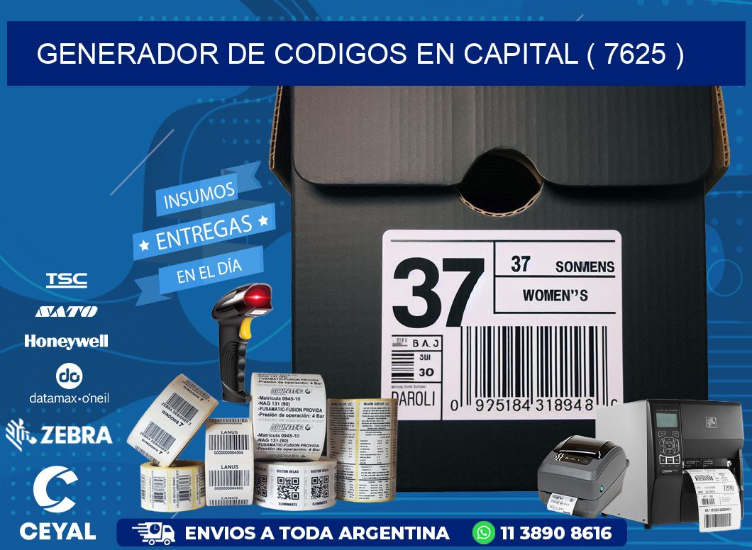 GENERADOR DE CODIGOS EN CAPITAL ( 7625 )