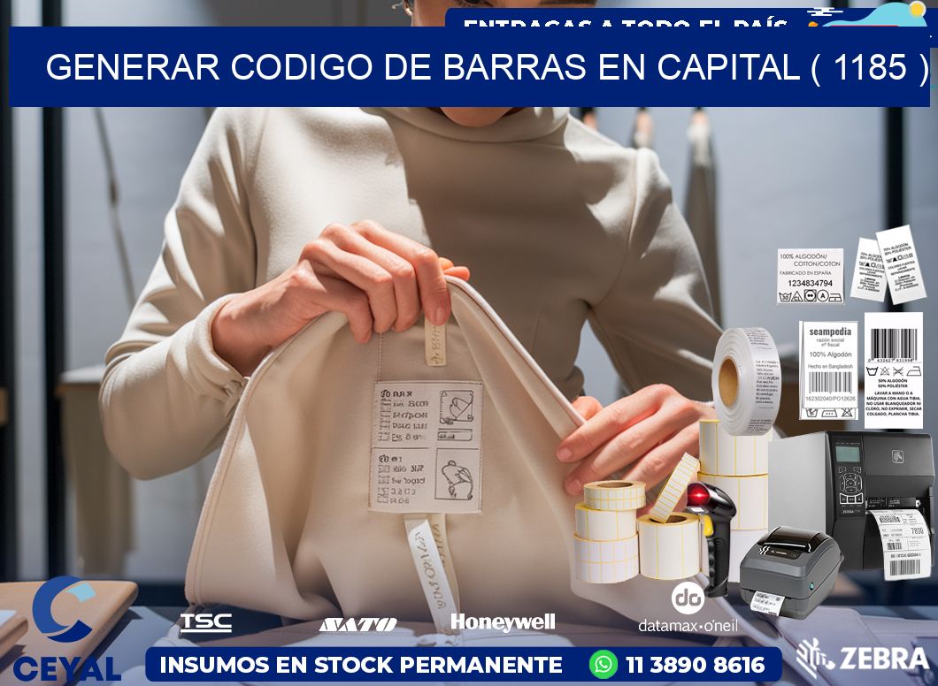 GENERAR CODIGO DE BARRAS EN CAPITAL ( 1185 )