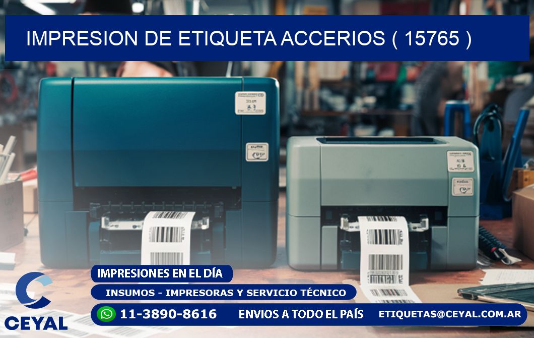 IMPRESION DE ETIQUETA ACCERIOS ( 15765 )