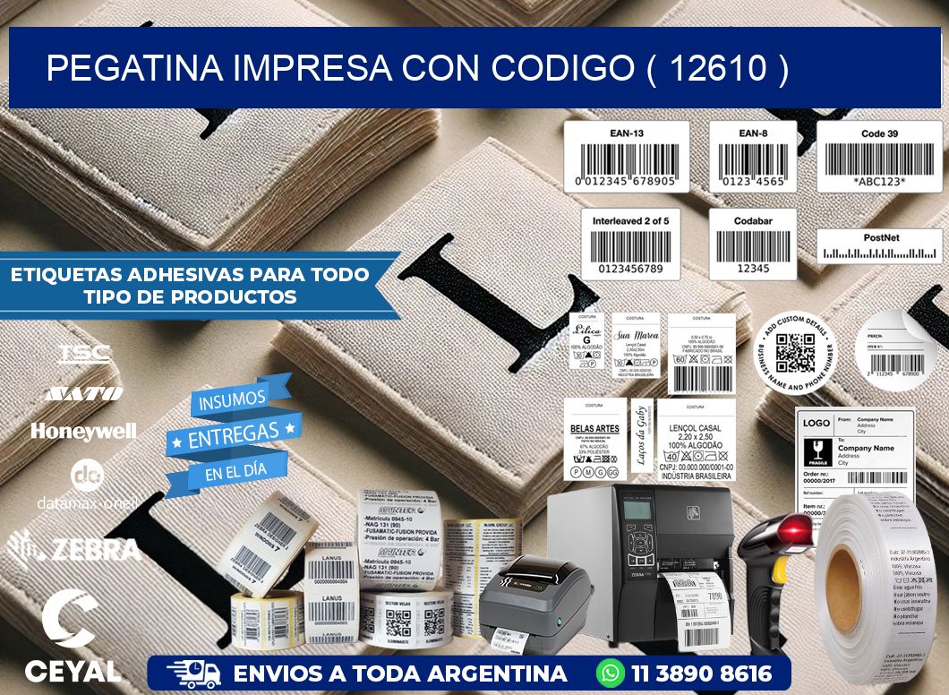 PEGATINA IMPRESA CON CODIGO ( 12610 )