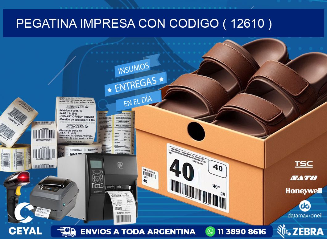 PEGATINA IMPRESA CON CODIGO ( 12610 )