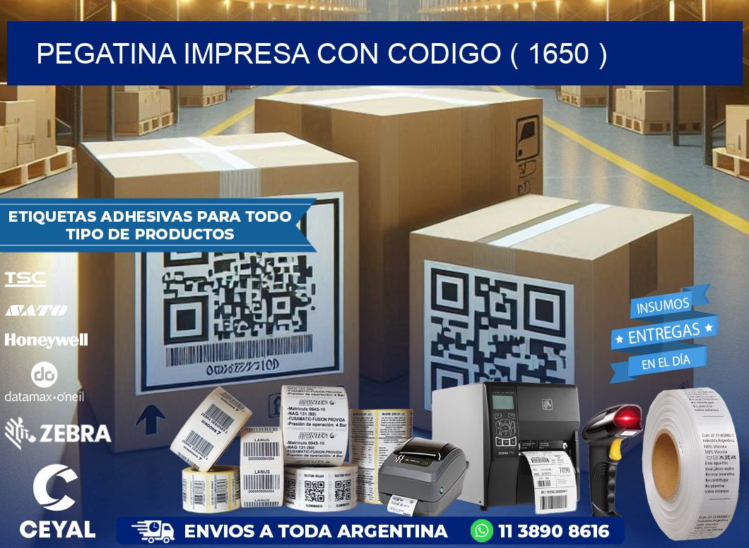 PEGATINA IMPRESA CON CODIGO ( 1650 )