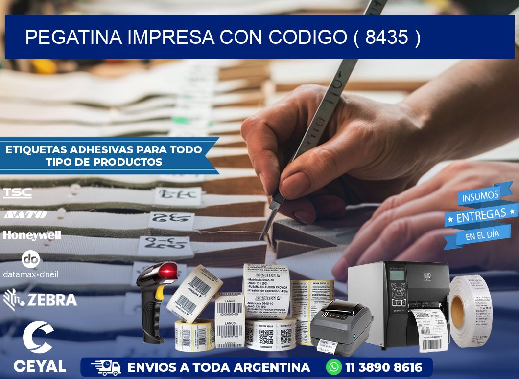 PEGATINA IMPRESA CON CODIGO ( 8435 )