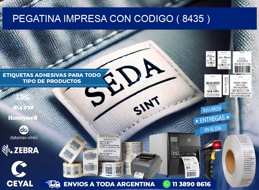 PEGATINA IMPRESA CON CODIGO ( 8435 )