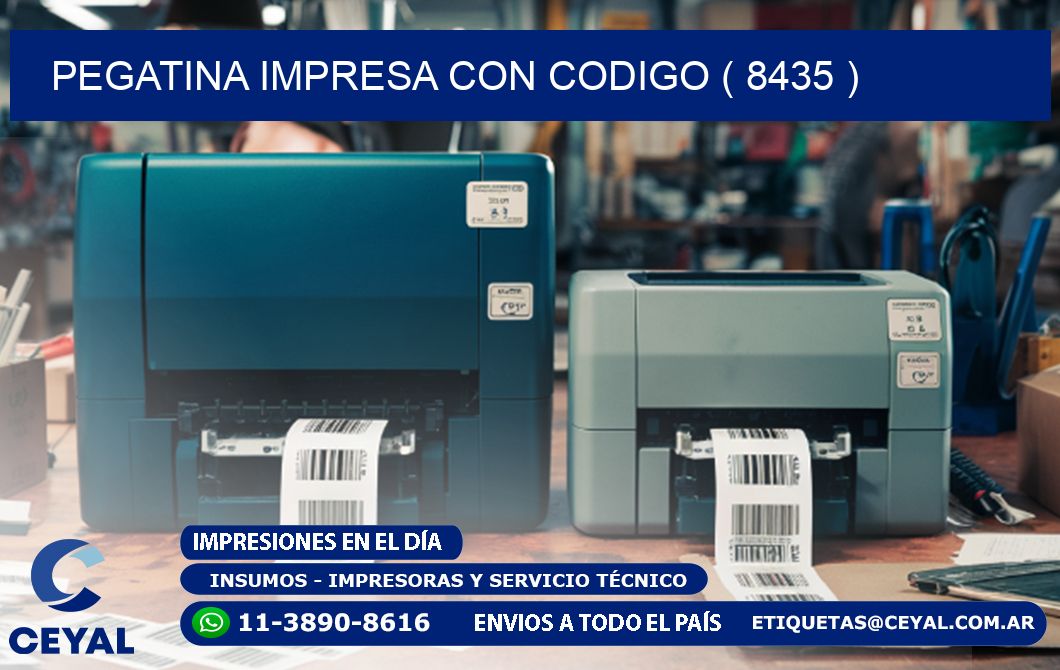 PEGATINA IMPRESA CON CODIGO ( 8435 )