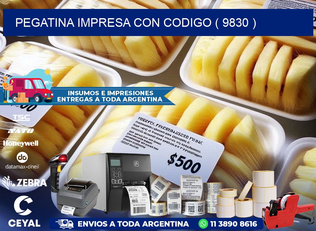 PEGATINA IMPRESA CON CODIGO ( 9830 )