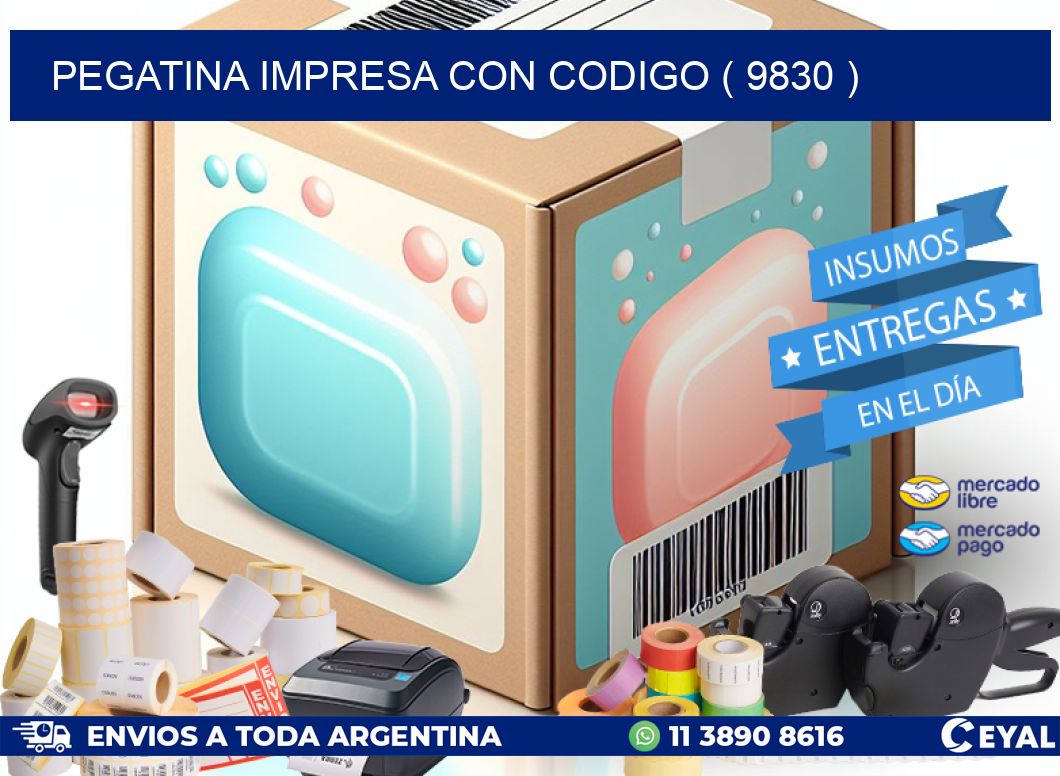 PEGATINA IMPRESA CON CODIGO ( 9830 )