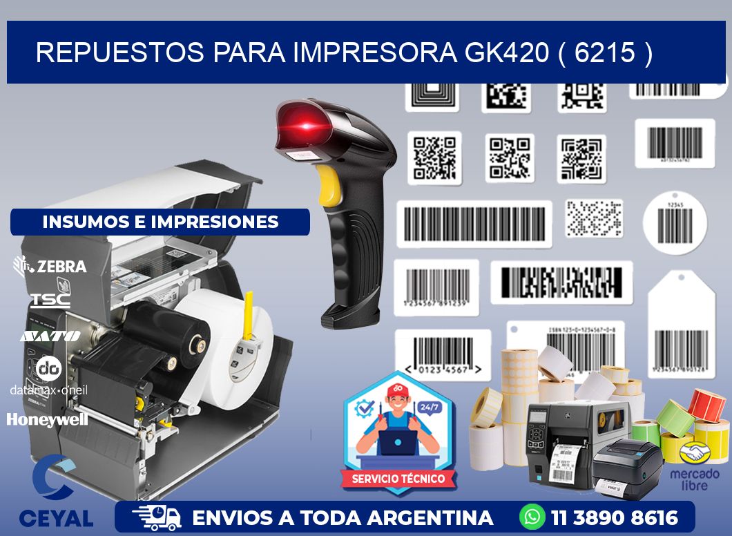 REPUESTOS PARA IMPRESORA GK420 ( 6215 )