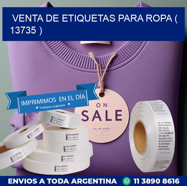 VENTA DE ETIQUETAS PARA ROPA ( 13735 )