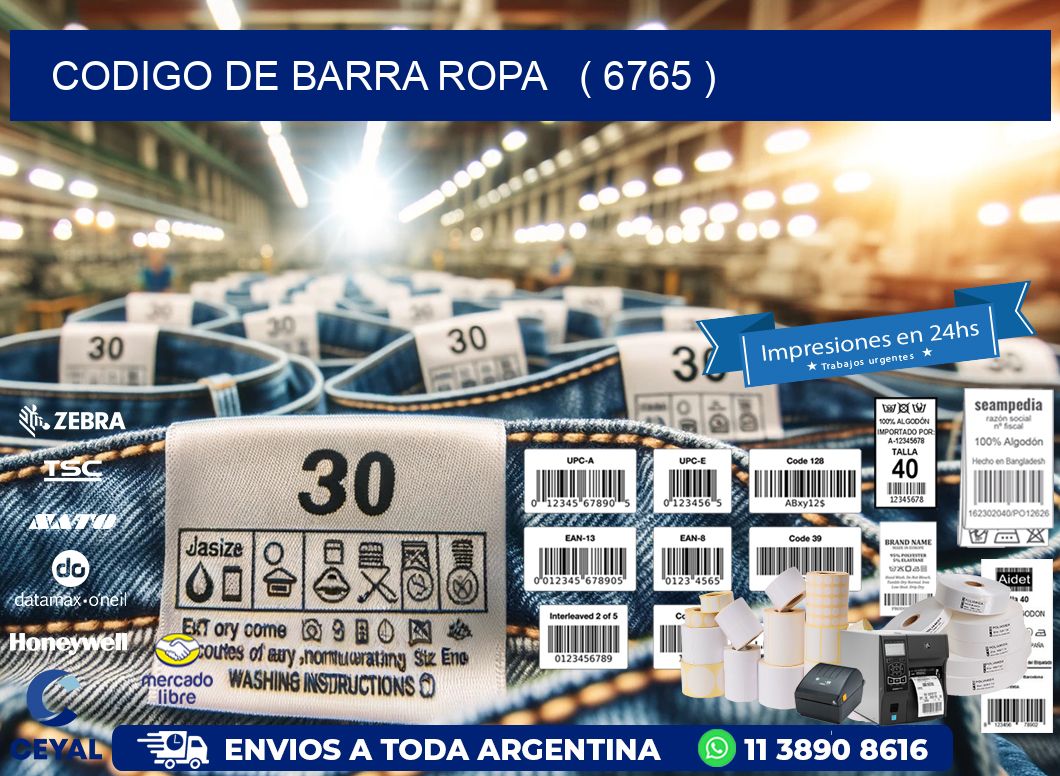 codigo de barra ropa ( 6765 )