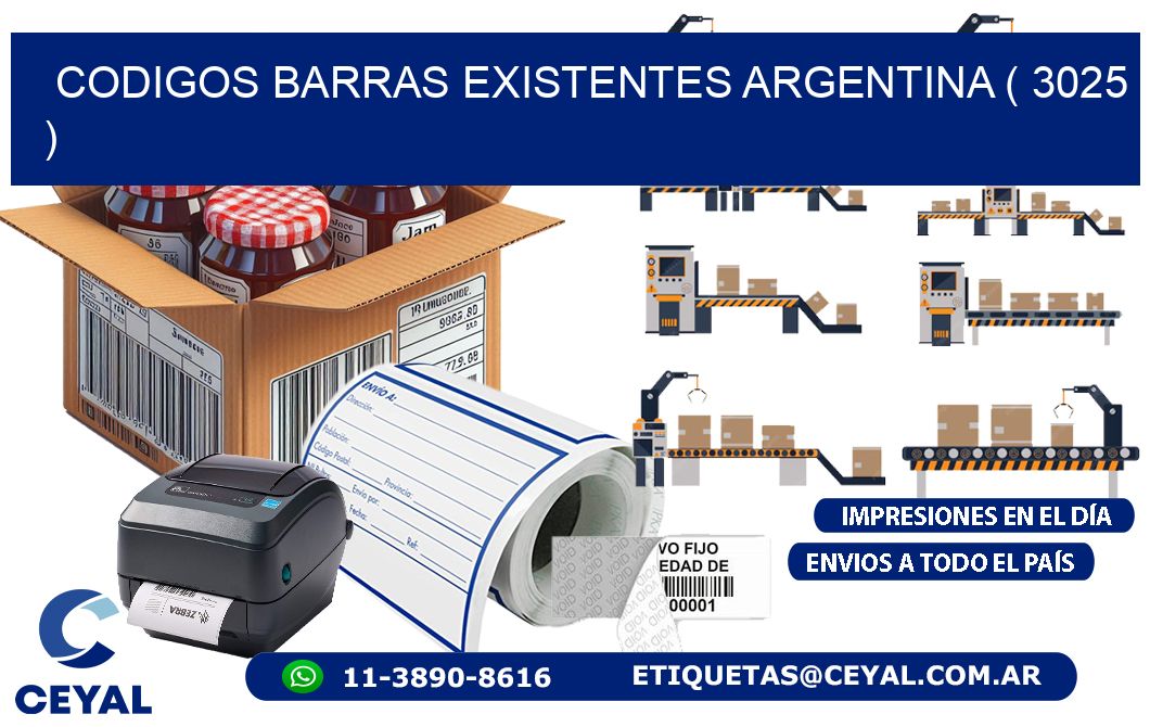 codigos barras existentes argentina ( 3025 )
