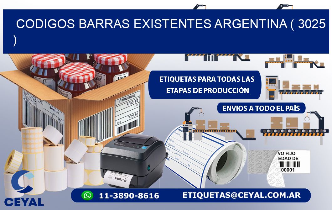 codigos barras existentes argentina ( 3025 )