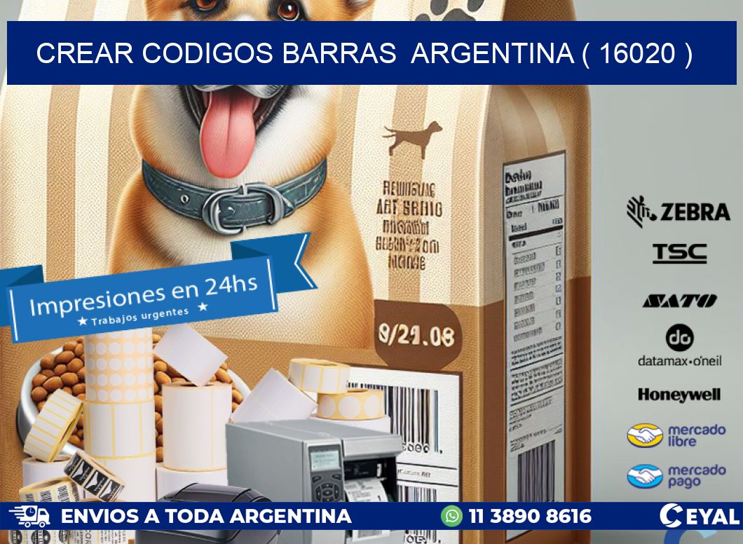 crear codigos barras argentina ( 16020 )