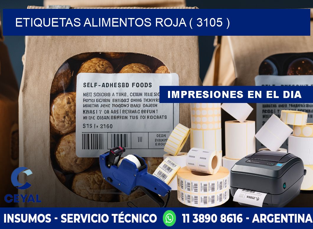 etiquetas alimentos roja ( 3105 )