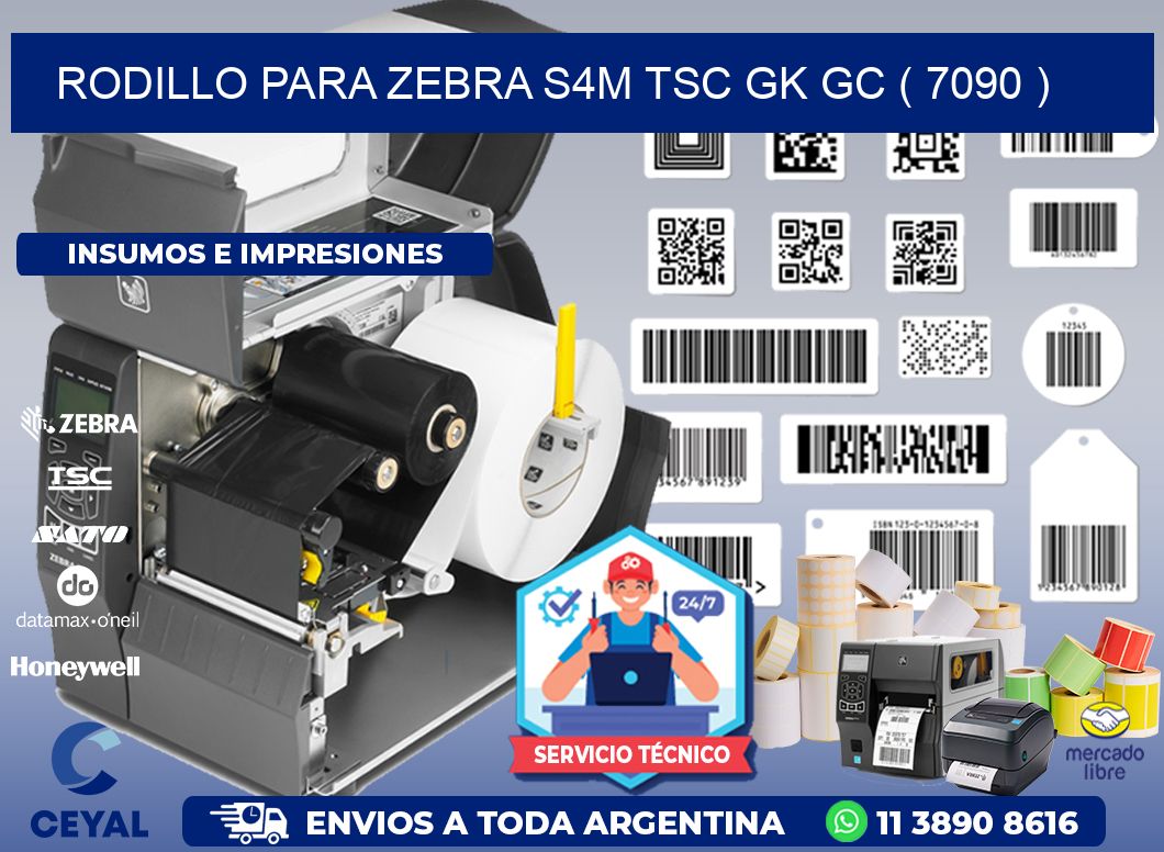 rodillo para zebra S4M TSC GK GC ( 7090 )