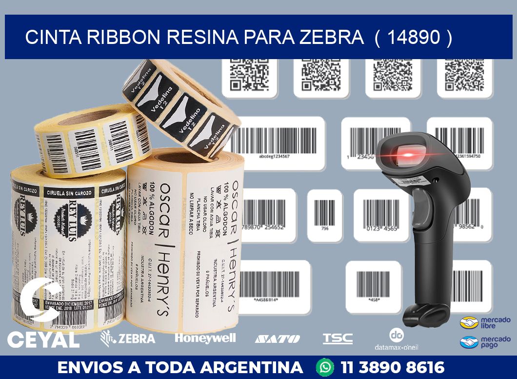 CINTA RIBBON RESINA PARA ZEBRA ( 14890 )