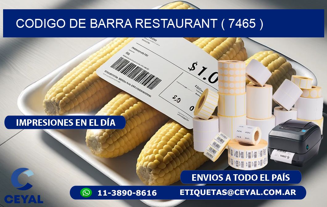 CODIGO DE BARRA RESTAURANT ( 7465 )