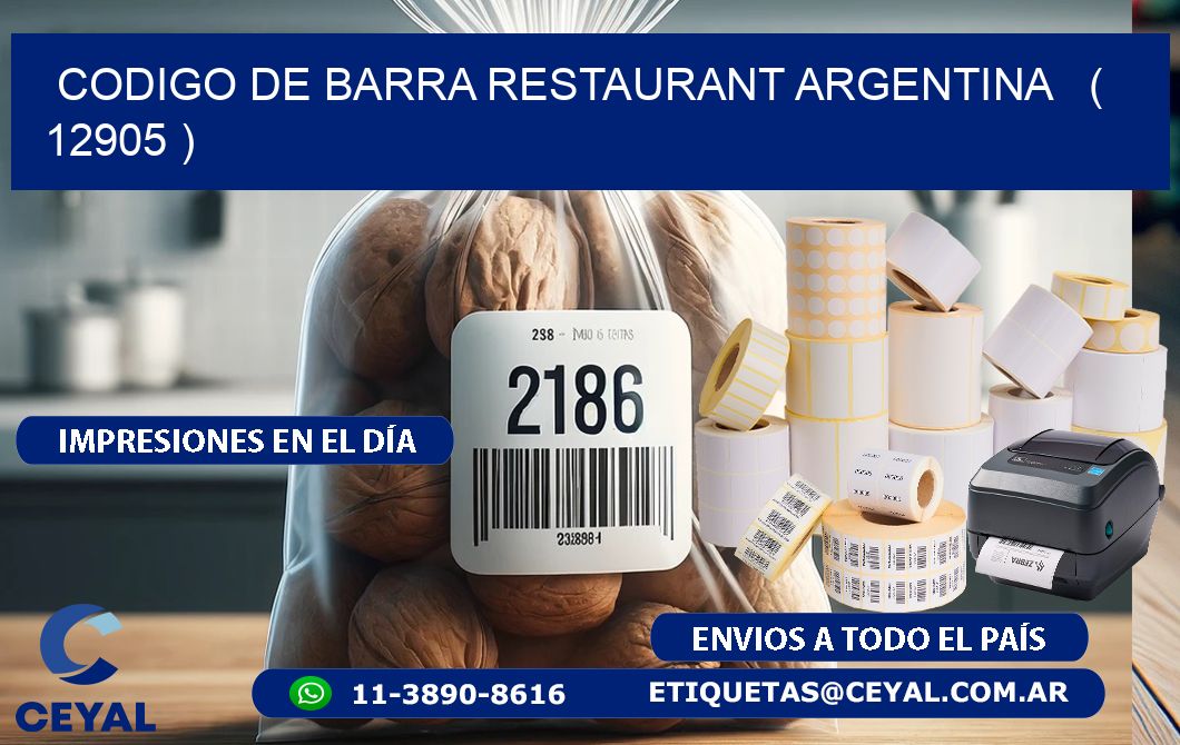 CODIGO DE BARRA RESTAURANT ARGENTINA   ( 12905 )