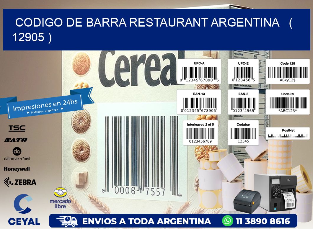 CODIGO DE BARRA RESTAURANT ARGENTINA   ( 12905 )