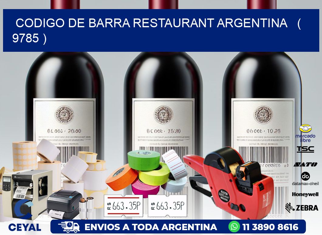 CODIGO DE BARRA RESTAURANT ARGENTINA   ( 9785 )