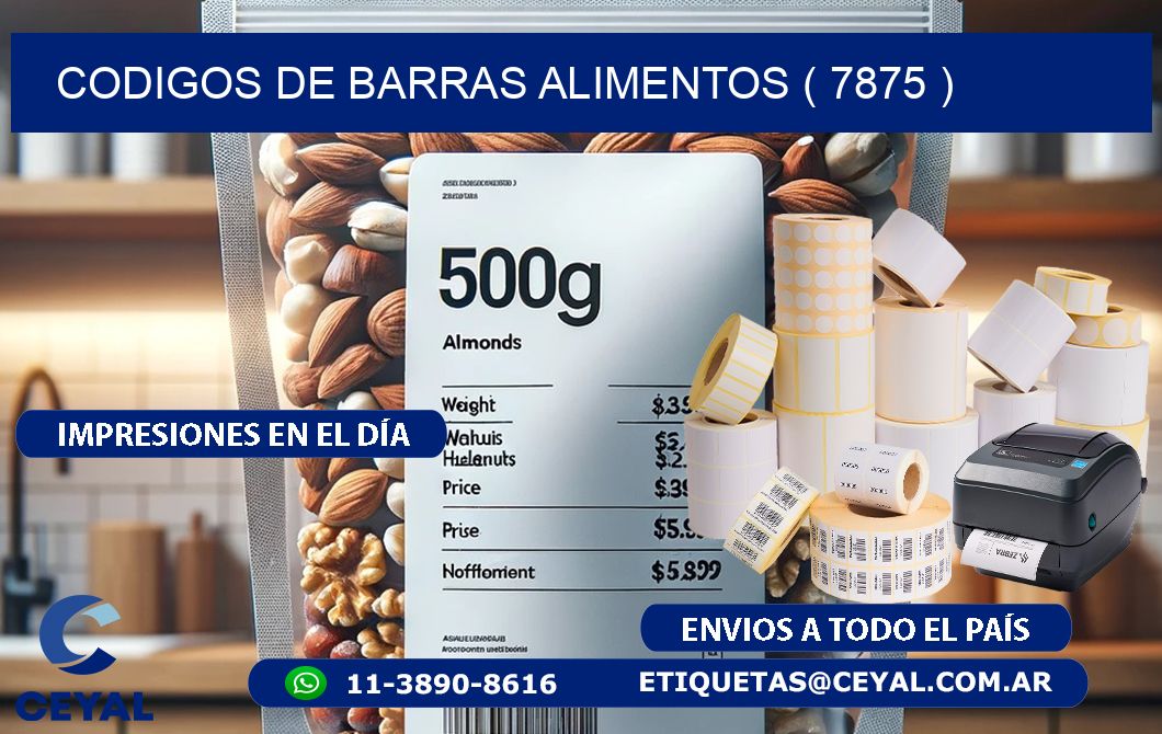 CODIGOS DE BARRAS ALIMENTOS ( 7875 )