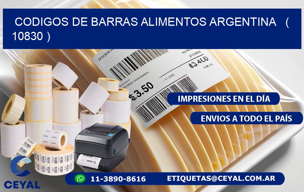 CODIGOS DE BARRAS ALIMENTOS ARGENTINA   ( 10830 )