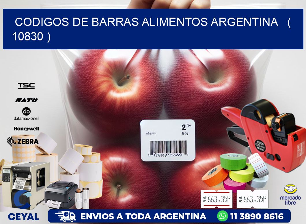 CODIGOS DE BARRAS ALIMENTOS ARGENTINA   ( 10830 )