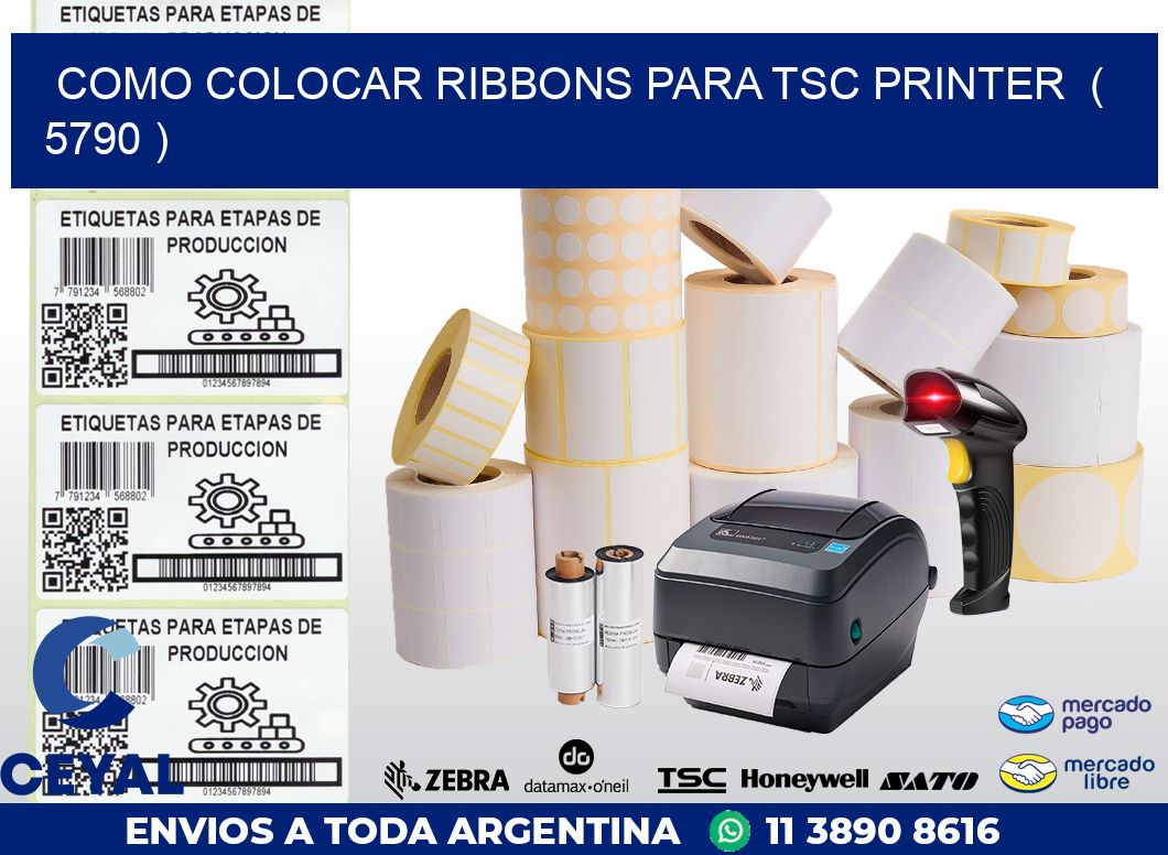 COMO COLOCAR RIBBONS PARA TSC PRINTER  ( 5790 )