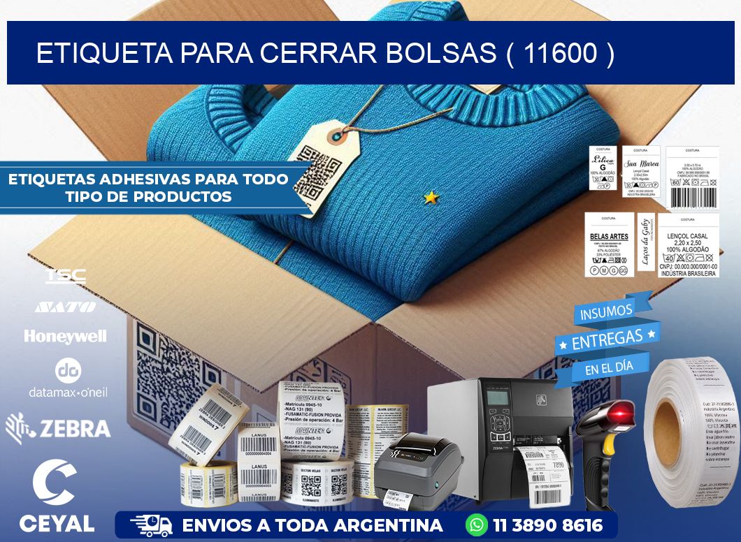 ETIQUETA PARA CERRAR BOLSAS ( 11600 )
