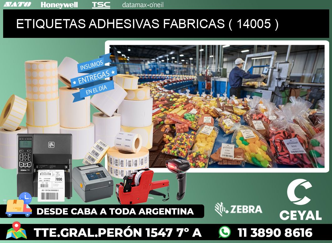 ETIQUETAS ADHESIVAS FABRICAS ( 14005 )
